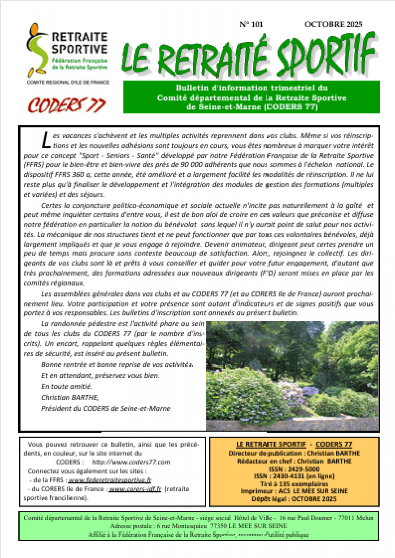 Bulletin d'information du CODERS N°99 Avril 2025